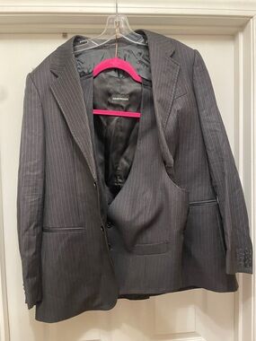 Emporio Armani Men's Charcoal Pinstripe Suit Jacket and vest men’s 42